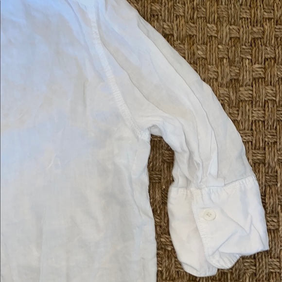 Zara White Linen Oversized Button-Up Shirt. Sz Med - Picture 8 of 9